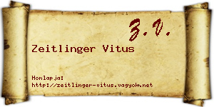 Zeitlinger Vitus névjegykártya